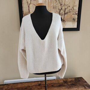 Urban Outfitters cream oversized knit sweater / S